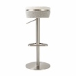 Pemberly Row Contemporary White and Gray Boucle Adjustable Stool
