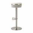 Pemberly Row Contemporary White and Gray Boucle Adjustable Stool