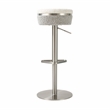 Pemberly Row Contemporary White and Gray Boucle Adjustable Stool