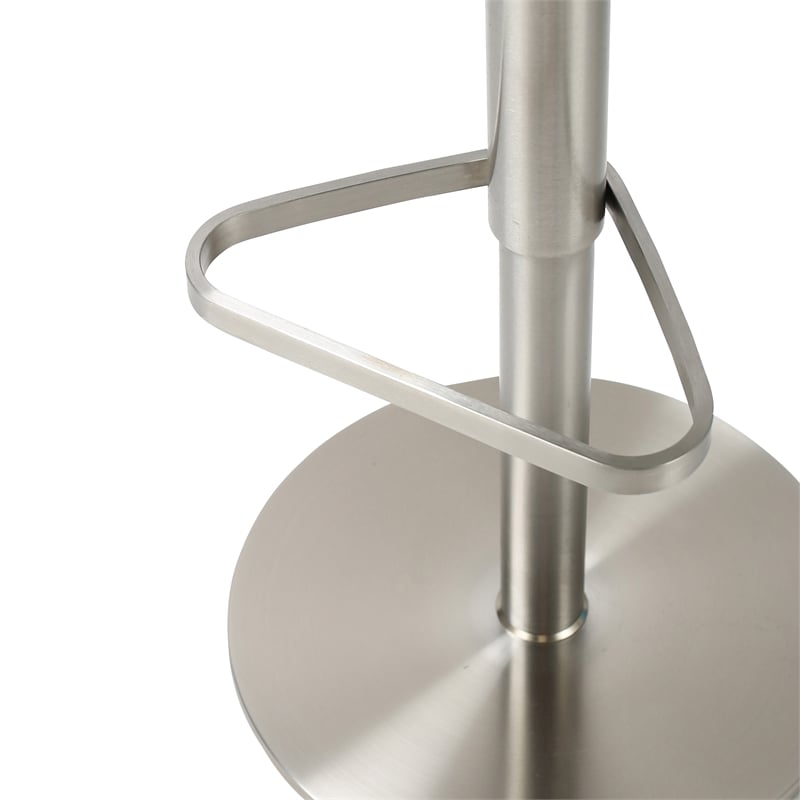 Pemberly Row Contemporary White and Gray Boucle Adjustable Stool