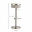 Pemberly Row Contemporary White and Gray Boucle Adjustable Stool