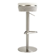 Pemberly Row Contemporary White and Gray Boucle Adjustable Stool