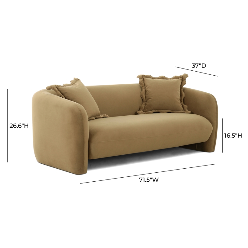 Pemberly Row Transitional Accent Performance Velvet Loveseat