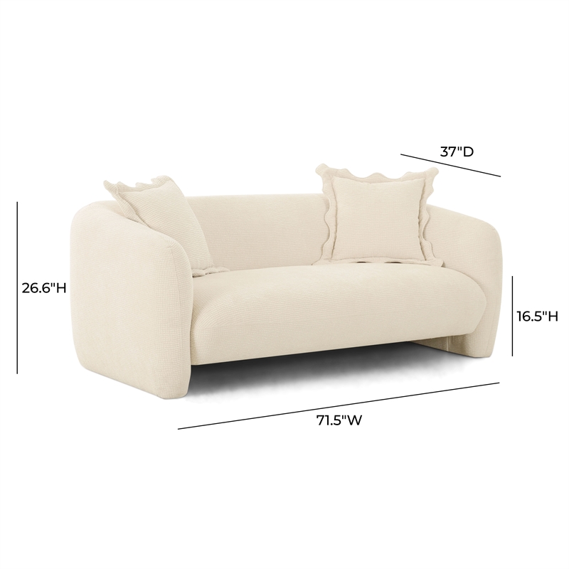 Pemberly Row Transitional Sandstone Textured Fabric Loveseat