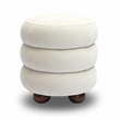 Pemberly Row Contemporary Accent Cream Finish Velvet Ottoman