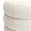 Pemberly Row Contemporary Accent Cream Finish Velvet Ottoman