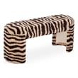 Pemberly Row Contemporary Accent Retro Brown Striped Tufted Bench