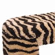 Pemberly Row Contemporary Accent Retro Brown Striped Tufted Bench