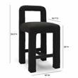 Pemberly Row Upholstered Fabric Contemporary Accent Black Boucle Counter Stool