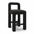 Pemberly Row Upholstered Fabric Contemporary Accent Black Boucle Counter Stool