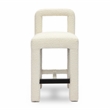 Pemberly Row Upholstered Fabric Contemporary Accent Cream Boucle Counter Stool