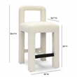 Pemberly Row Upholstered Fabric Contemporary Accent Cream Boucle Counter Stool