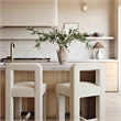 Pemberly Row Upholstered Fabric Contemporary Accent Cream Boucle Counter Stool