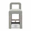 Pemberly Row Upholstered Fabric Contemporary Accent Gray Boucle Counter Stool