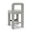 Pemberly Row Upholstered Fabric Contemporary Accent Gray Boucle Counter Stool