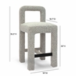 Pemberly Row Upholstered Fabric Contemporary Accent Gray Boucle Counter Stool