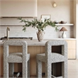 Pemberly Row Upholstered Fabric Contemporary Accent Gray Boucle Counter Stool