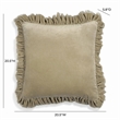 Pemberly Row Contemporary Accent Distressed Beige Velvet Pillow
