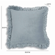 Pemberly Row Contemporary Accent Distressed Blue Velvet Pillow