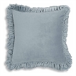 Pemberly Row Contemporary Accent Distressed Blue Velvet Pillow