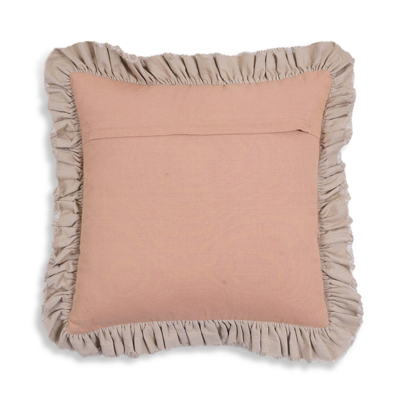 Pemberly Row Contemporary Accent Distressed Pink Velvet Pillow