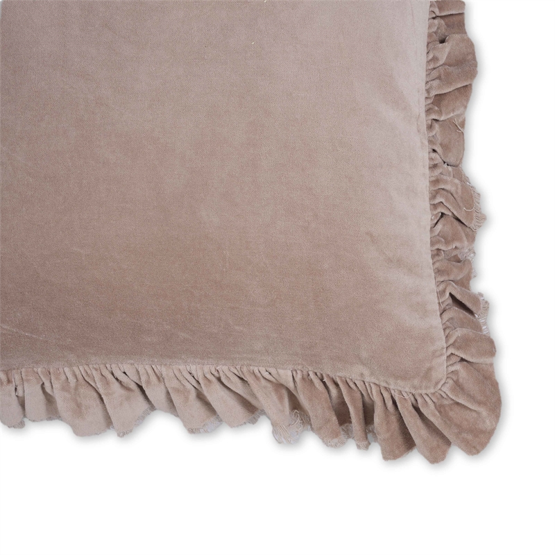 Pemberly Row Contemporary Accent Distressed Pink Velvet Pillow