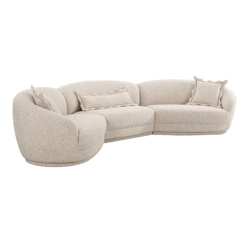 Pemberly Row Transitional Two-Tone Textured Boucle Large Sectional