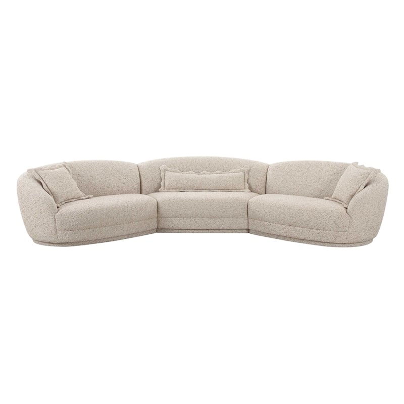 Pemberly Row Transitional Two-Tone Textured Boucle Large Sectional