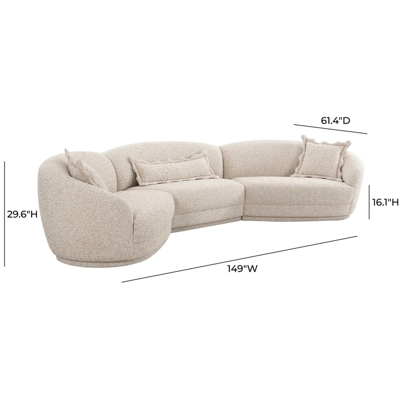 Pemberly Row Transitional Two-Tone Textured Boucle Large Sectional