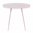Pemberly Row Contemporary Pink Wrought Iron Outdoor Cafe Table