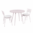 Pemberly Row Contemporary Pink Wrought Iron Outdoor Cafe Table