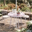 Pemberly Row Contemporary Pink Wrought Iron Outdoor Cafe Table