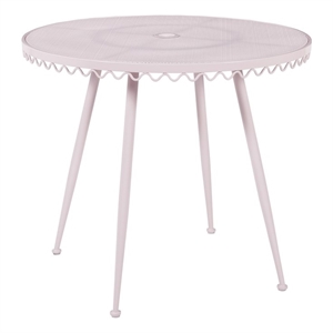 Pemberly Row Contemporary Pink Wrought Iron Outdoor Cafe Table