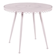 Pemberly Row Contemporary Pink Wrought Iron Outdoor Cafe Table