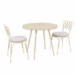 Pemberly Row Contemporary Cream Wrought Iron Outdoor Cafe Table