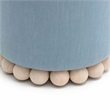 Pemberly Row Contemporary Faded Blue Upcycled Fabric Ottoman