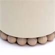 Pemberly Row Contemporary Accent Cream Upcycled Fabric Ottoman