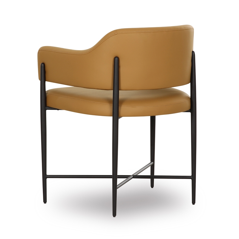 Pemberly Row Contemporary Accent Tan Vegan Leather Dining Chair