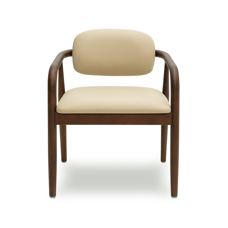Pemberly Row Contemporary Accent Taupe Vegan Leather Dining Chair
