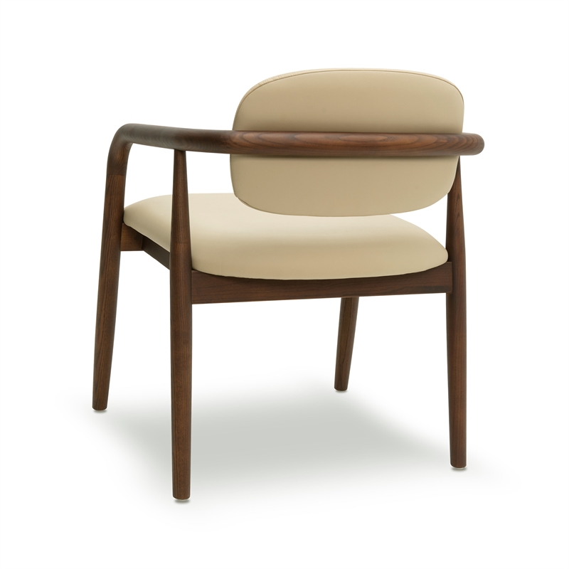 Pemberly Row Contemporary Accent Taupe Vegan Leather Dining Chair