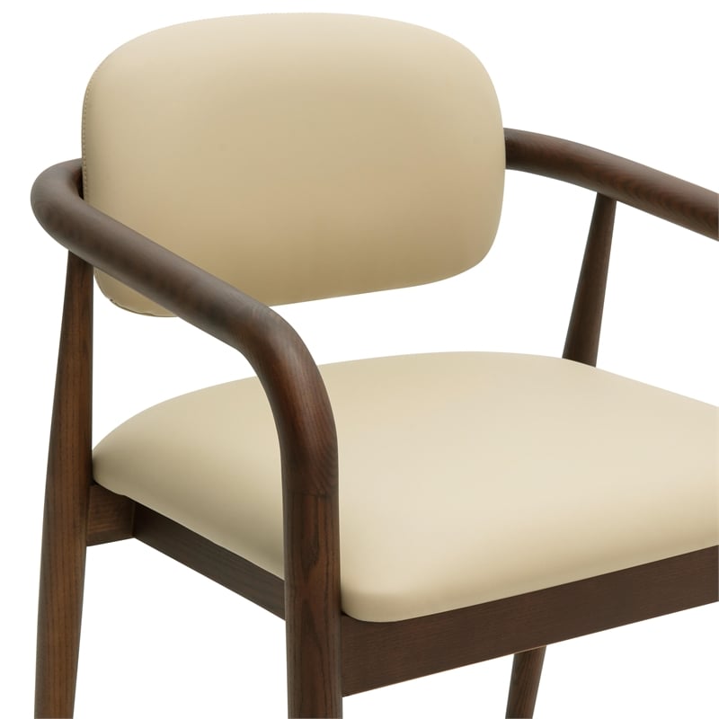 Pemberly Row Contemporary Accent Taupe Vegan Leather Dining Chair