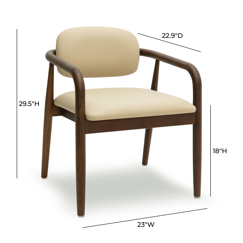 Pemberly Row Contemporary Accent Taupe Vegan Leather Dining Chair