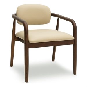 Pemberly Row Contemporary Accent Taupe Vegan Leather Dining Chair