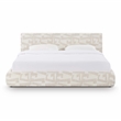 Pemberly Row Transitional Accent Cream Jacquard Pattern King Bed