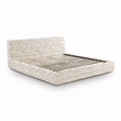 Pemberly Row Transitional Accent Cream Jacquard Pattern King Bed