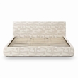 Pemberly Row Transitional Accent Cream Jacquard Pattern King Bed