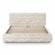 Pemberly Row Transitional Accent Cream Jacquard Pattern Queen Bed
