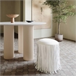 Pemberly Row Transitional Ivory Performance Vegan Leather Ottoman