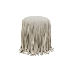 Pemberly Row Transitional Gray Performance Vegan Leather Ottoman