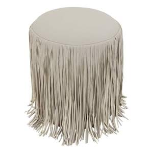 Pemberly Row Transitional Gray Performance Vegan Leather Ottoman